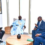 Senegal Minister of Agriculture and Food Sovereignty and Livestock Hon Mabouba Diagne in discussion with icipe Director General of icipe at Sheraton Hotel in Dakar, Senegal
