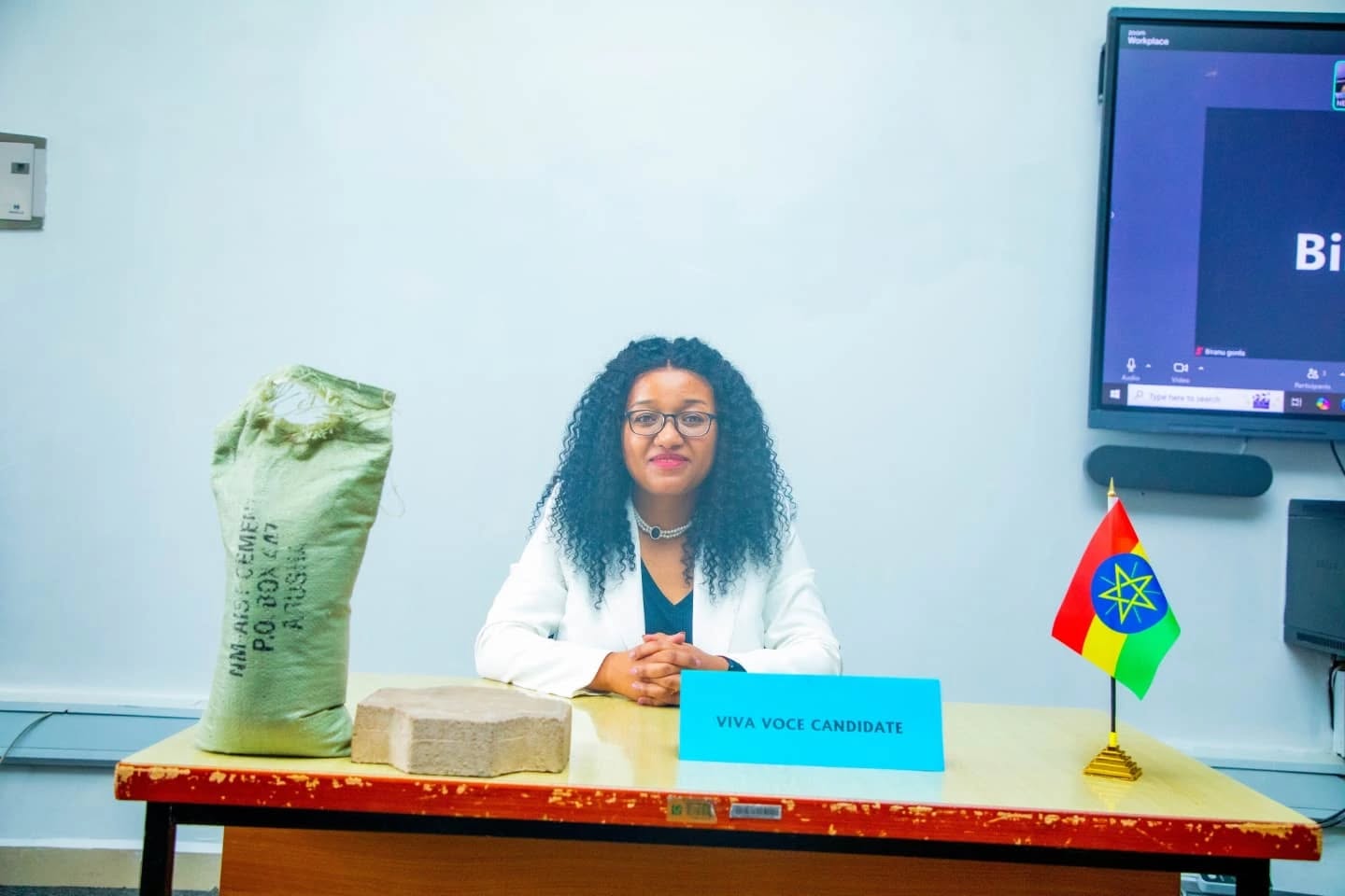 Tsion Amalu during her thesis defence.